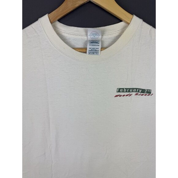 Vintage Y2K Happy Woodchuck Day Draft Cider Amber Alcohol Beer White Promo XL - Picture 5 of 11